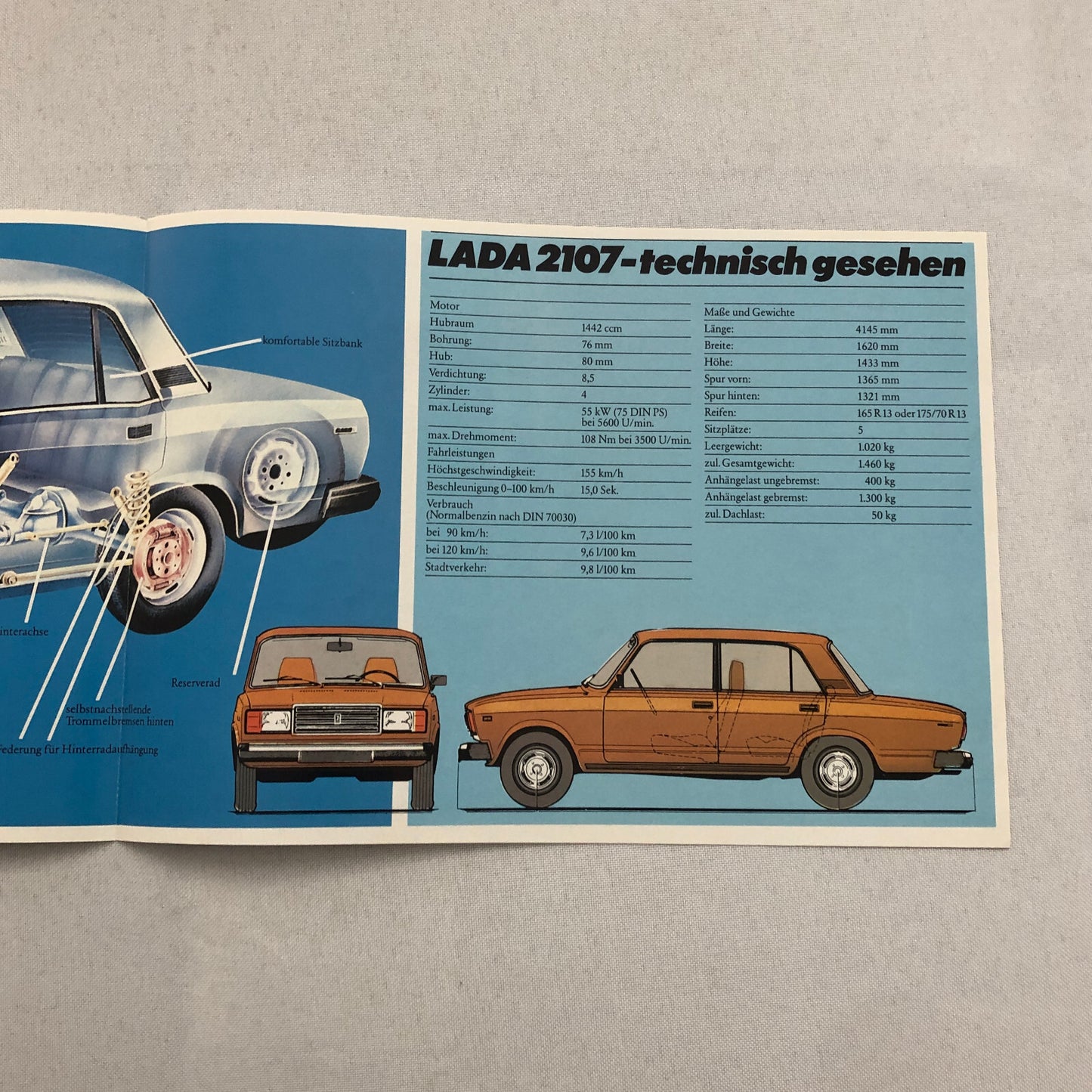 Lada 2107 Car Sales Brochure Catalog GERMAN Text European Market