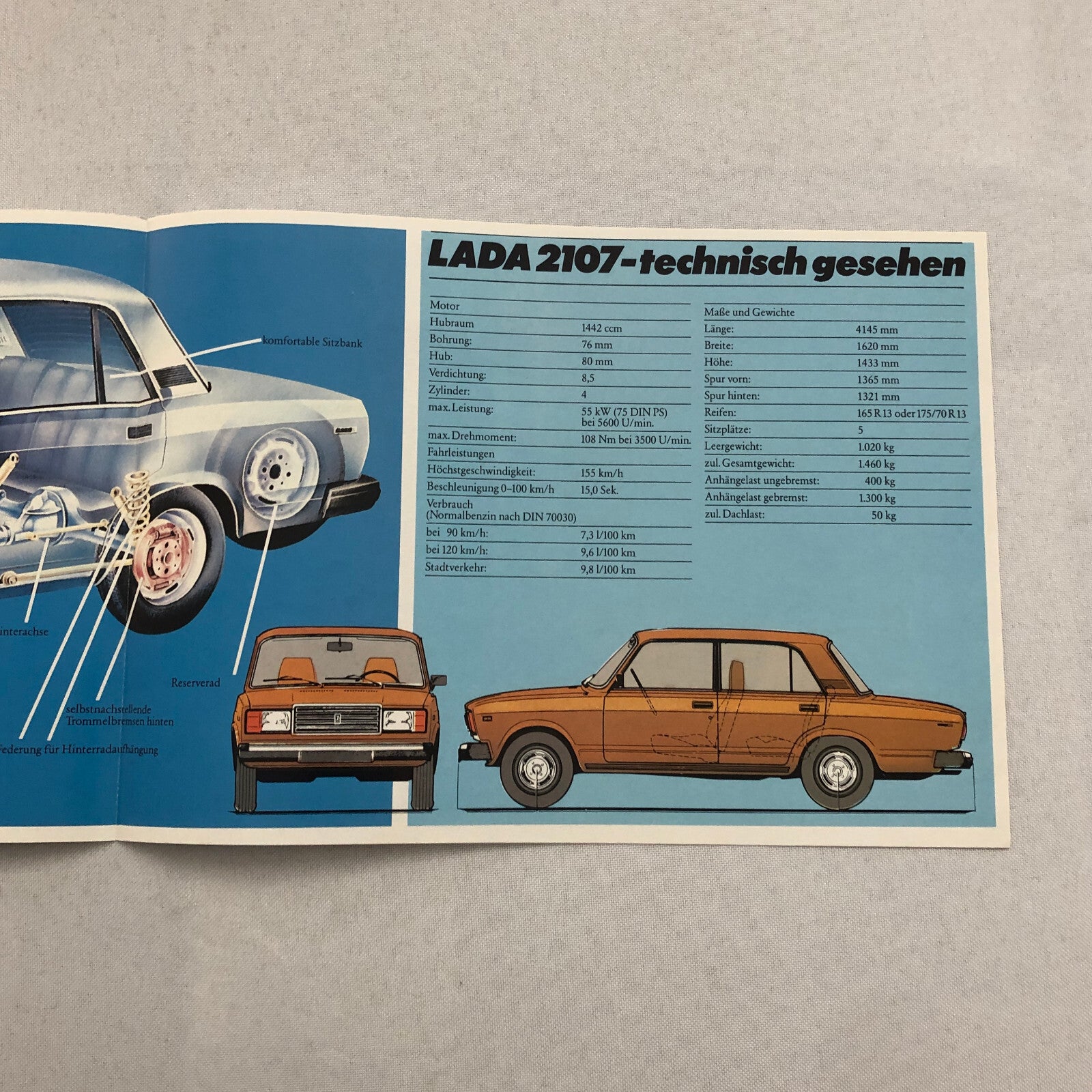 Lada 2107 Car Sales Brochure Catalog GERMAN Text European Market