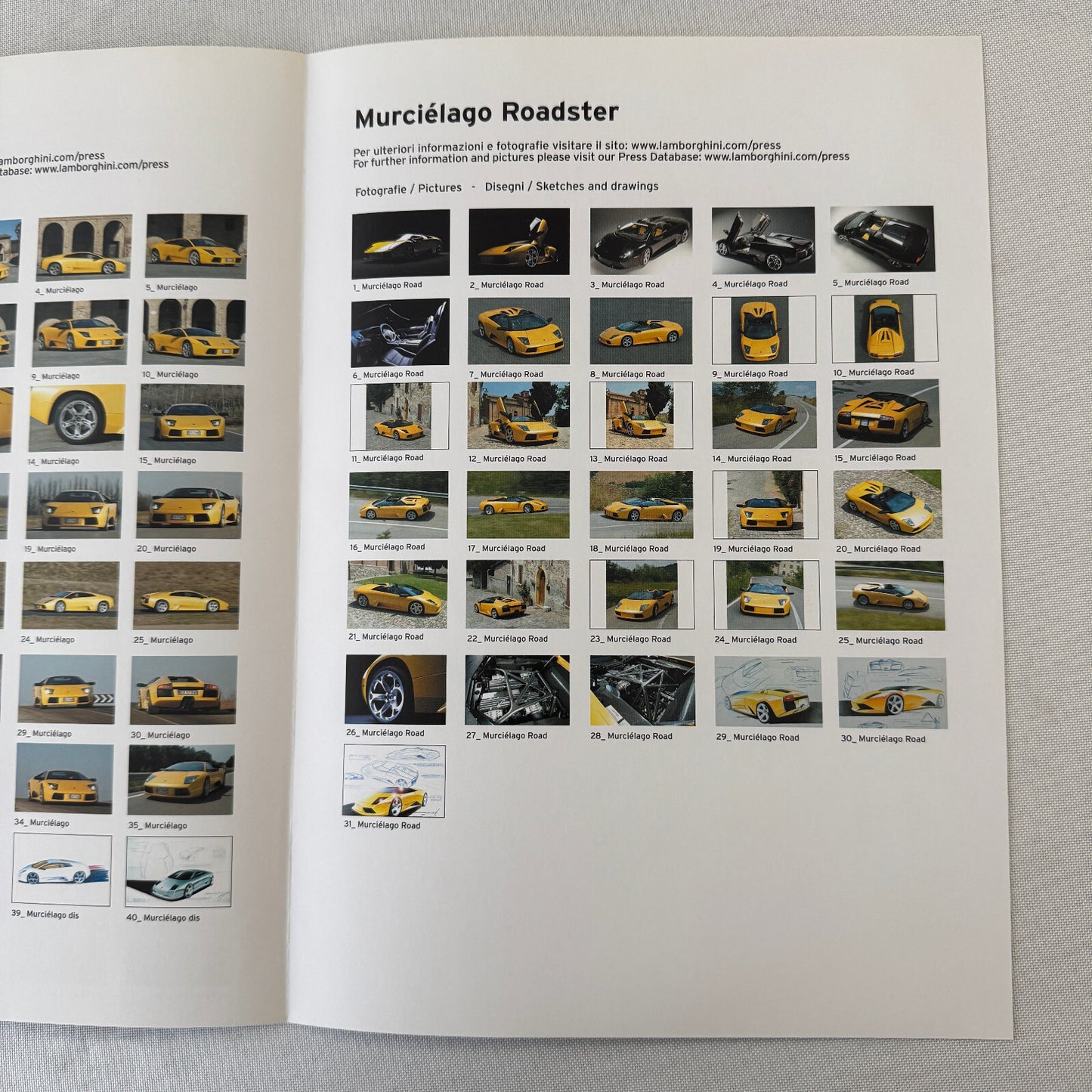 2005 Lamborghini Geneva Autoshow Press Kit Murcielago Concept S Gallardo