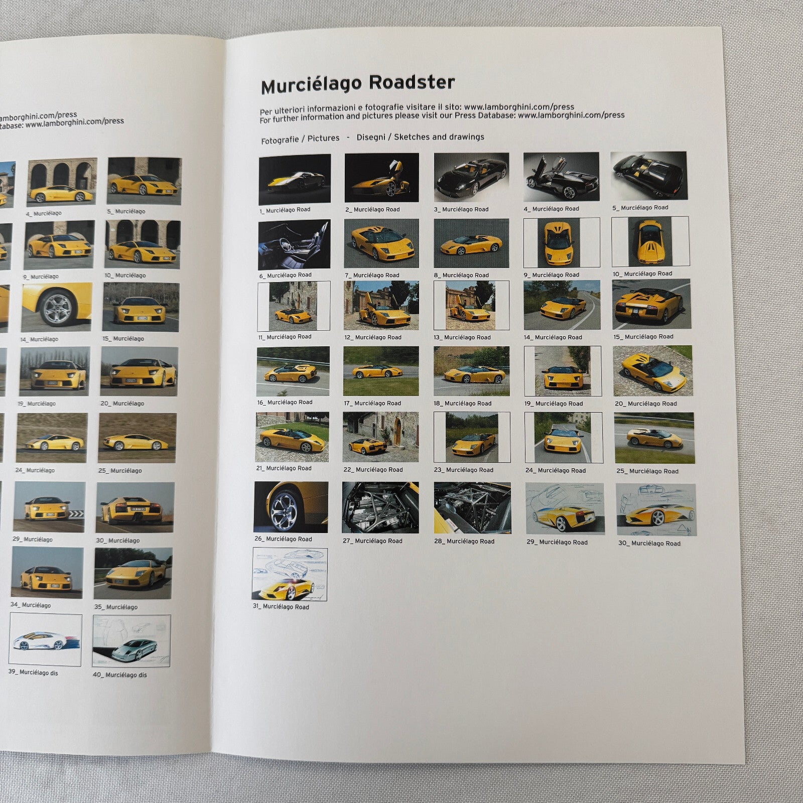 2005 Lamborghini Geneva Autoshow Press Kit Murcielago Concept S Gallardo