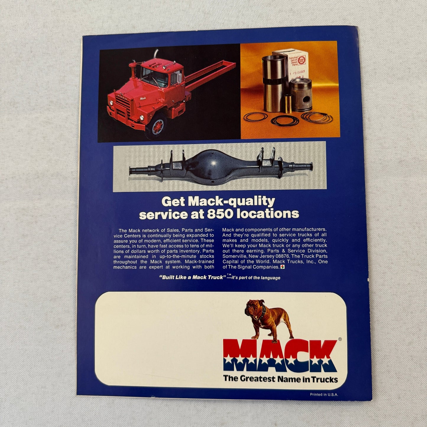 Mack Truck Factory Parts Sales Brochure Catalog Caterpillar Cummins Detroit