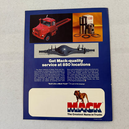 Mack Truck Factory Parts Sales Brochure Catalog Caterpillar Cummins Detroit
