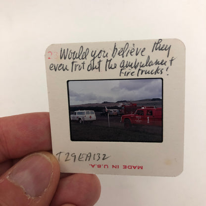 35MM Slide Photo Airport Fire Truck Ambulance Plane Airplane Vintage 