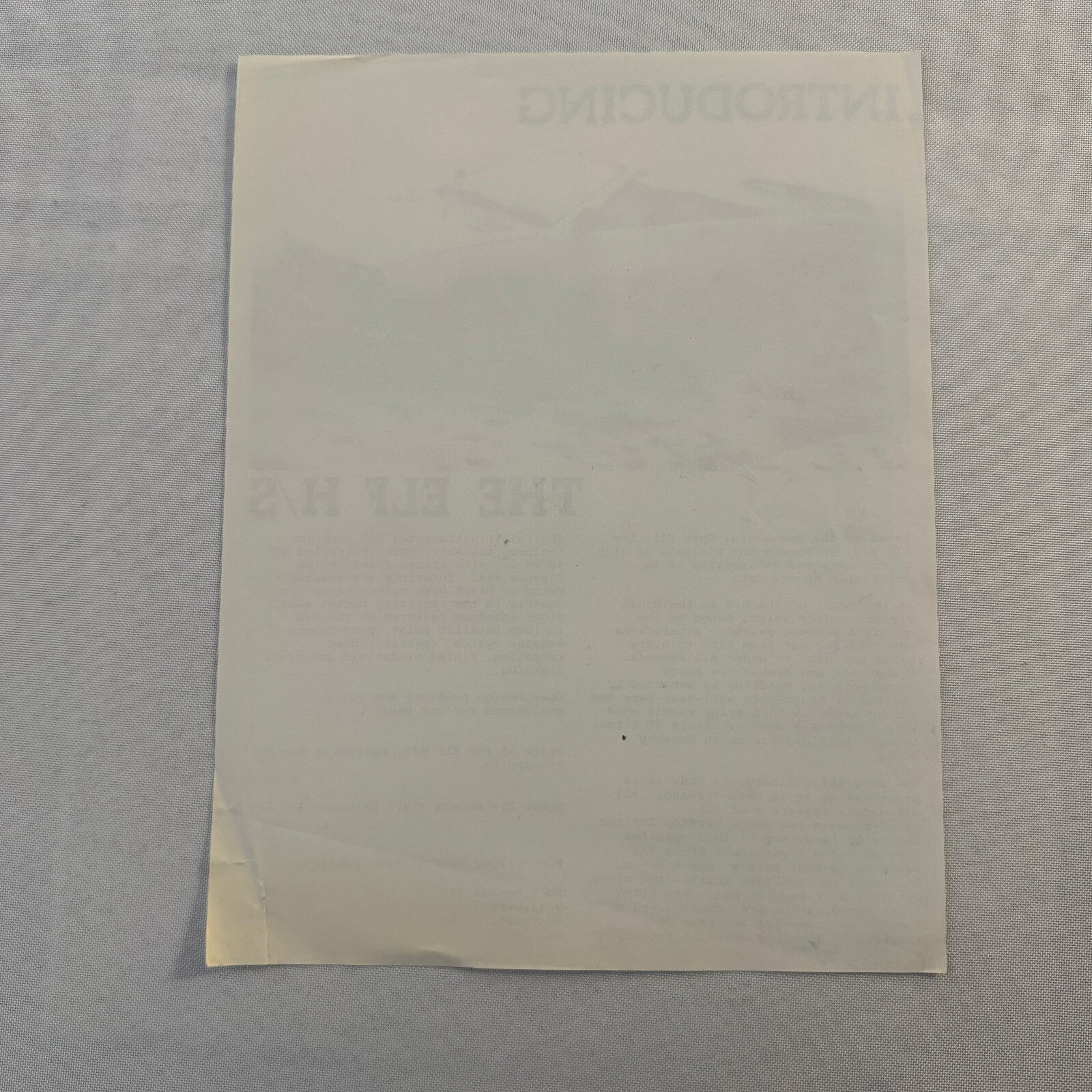 Spex Design Inc ELF HS Convertible Car Sales Sheet Brochure Advertising