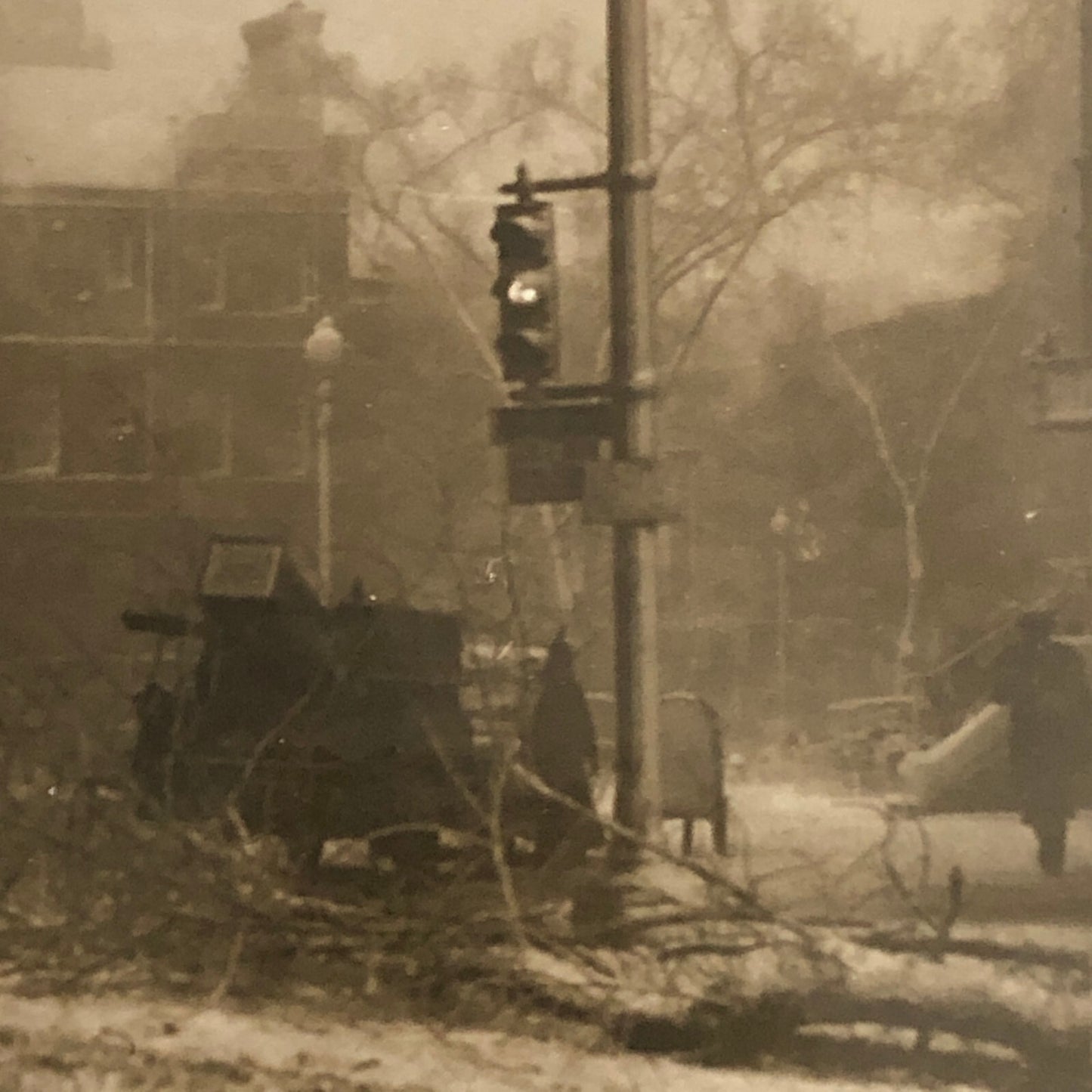 Press Photo Photograph Cars Trolley Streetcar in Winter Storm Washington DC