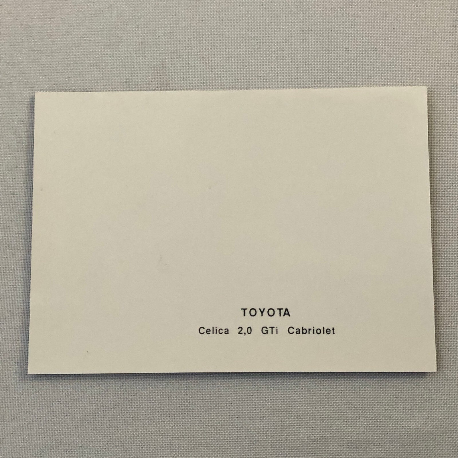 Toyota Celica 2.0 GTi Cabriolet Convertible Factory Press Photo Photograph Print