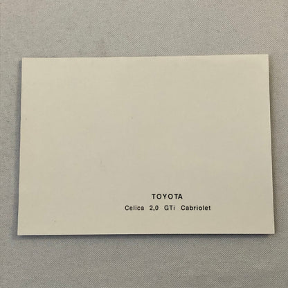 Toyota Celica 2.0 GTi Cabriolet Convertible Factory Press Photo Photograph Print