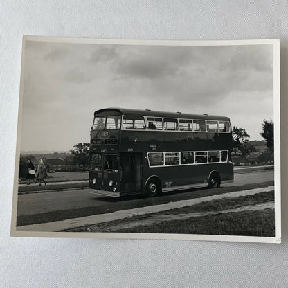 Vintage British Double Decker Bus Photo Transportation Photograph