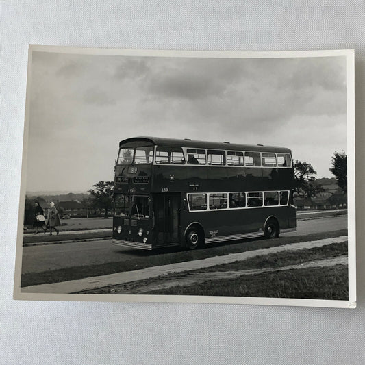 Vintage British Double Decker Bus Photo Transportation Photograph