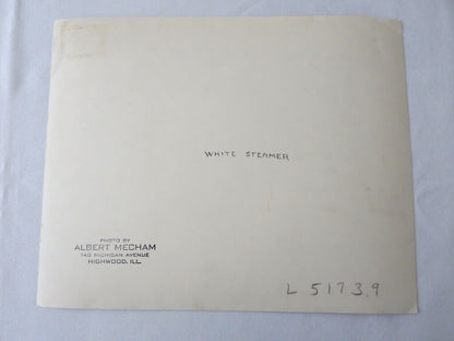 Early Antique Large Art Photograph - White Steamer Car Driving By River Photo