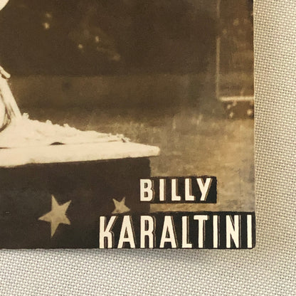 Vintage Circus Photo Billy Karaltini Western Performer Cowboy Bird Photograph 2x