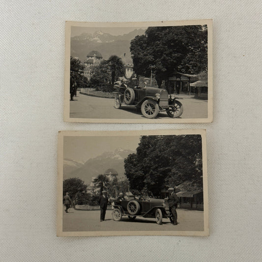 Vintage Photo Photograph Print Early Car Automobile People Lot 2x