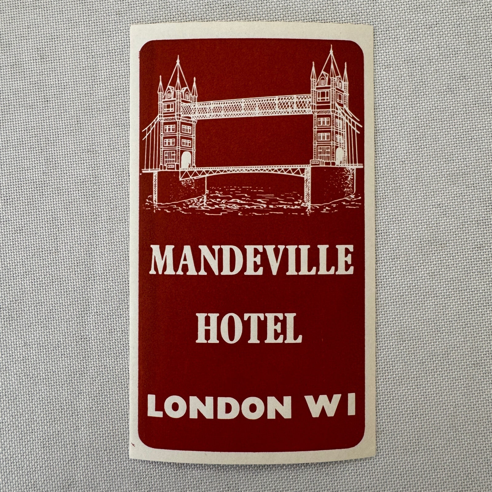 Vintage Hotel Travel Luggage Label Mandeville Hotel London