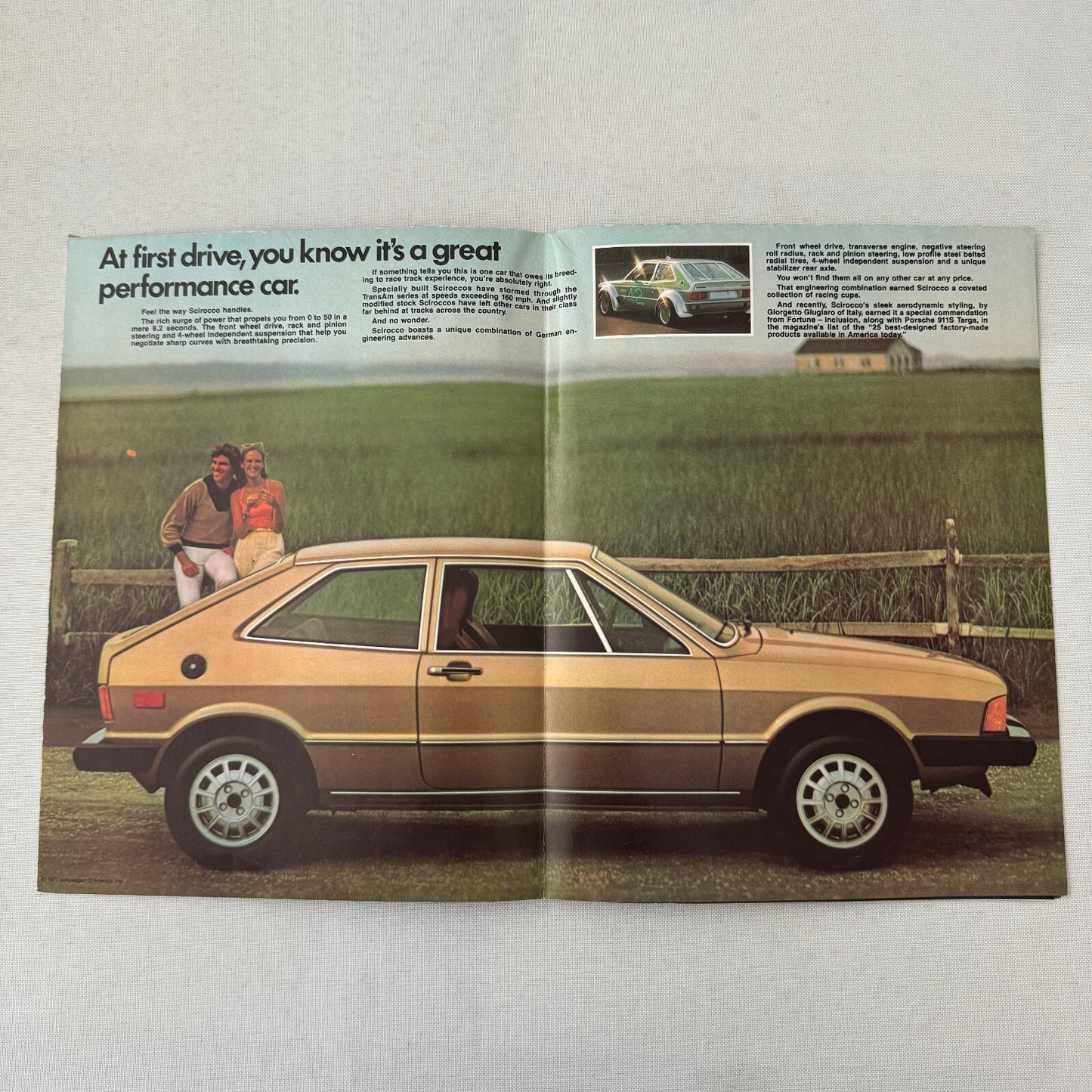 1978 Volkswagen VW Scirocco Car Sales Brochure Poster Advertising