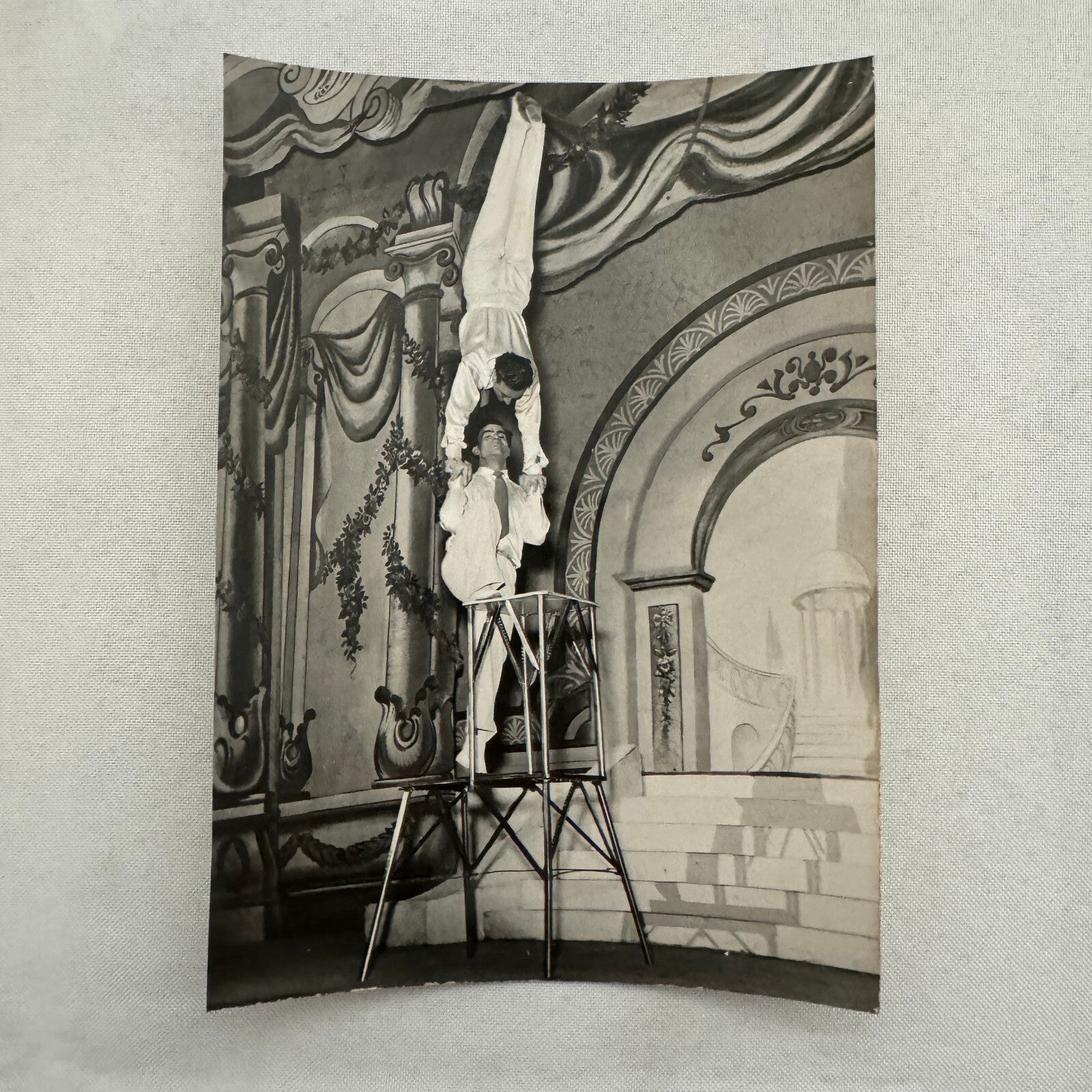 Vintage Circus Performer Balancing Act Acrobat Photo Photograph Silvas