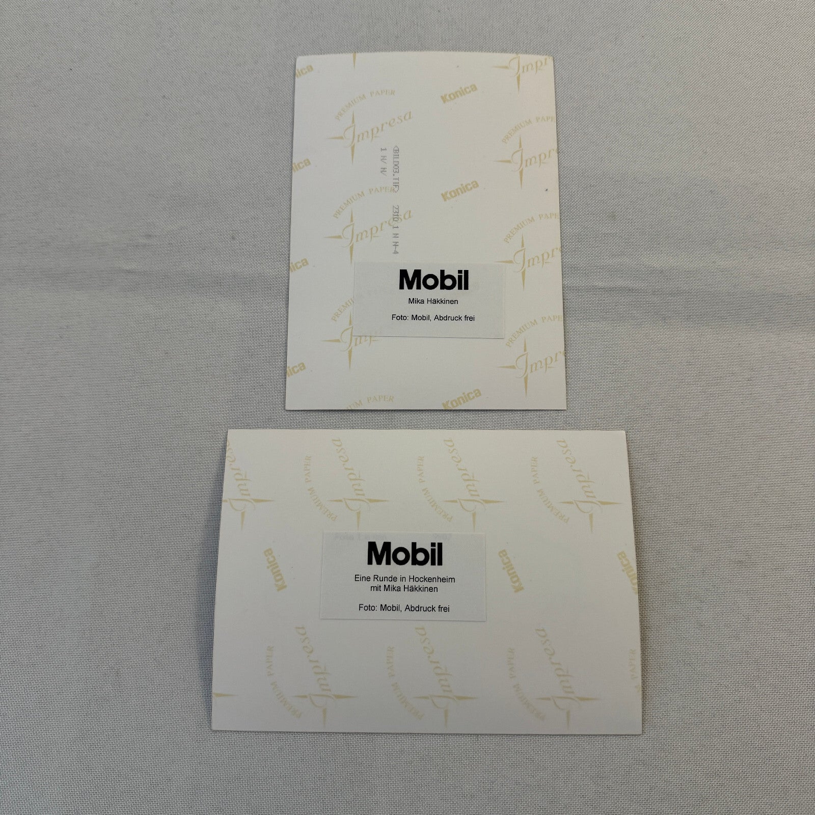 Mika Hakkinen Mercedes McLaren Racing Driver Photo Photograph Lot 2x Mobil Oil