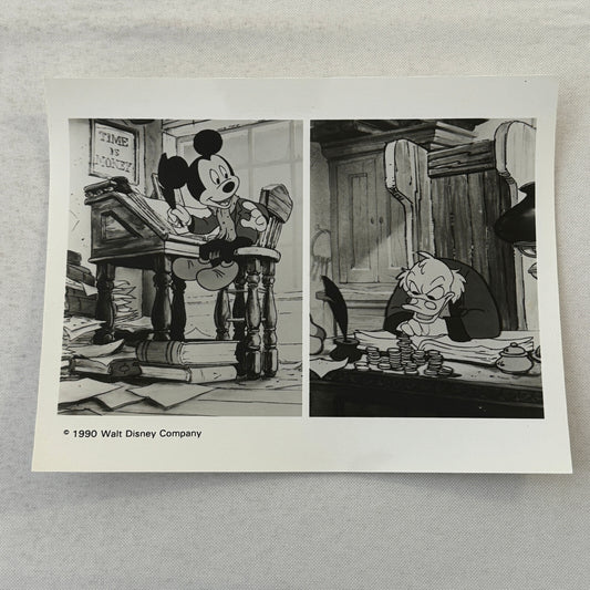 Walt Disney Vintage Press Photo Photograph Mickey Mouse and Scrooge McDuck Duck