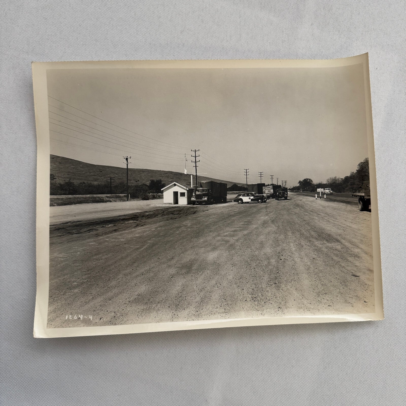 California Highway Inspection Station Vintage Photo Photograph 1947