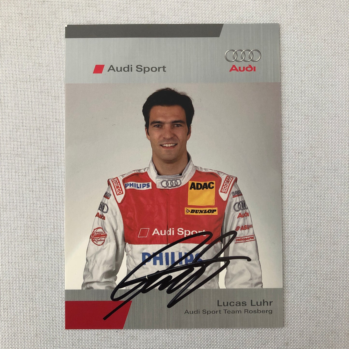 Audi Sport Racing Team Rosberg Lucas Luhr SIGNED Autograhed Card