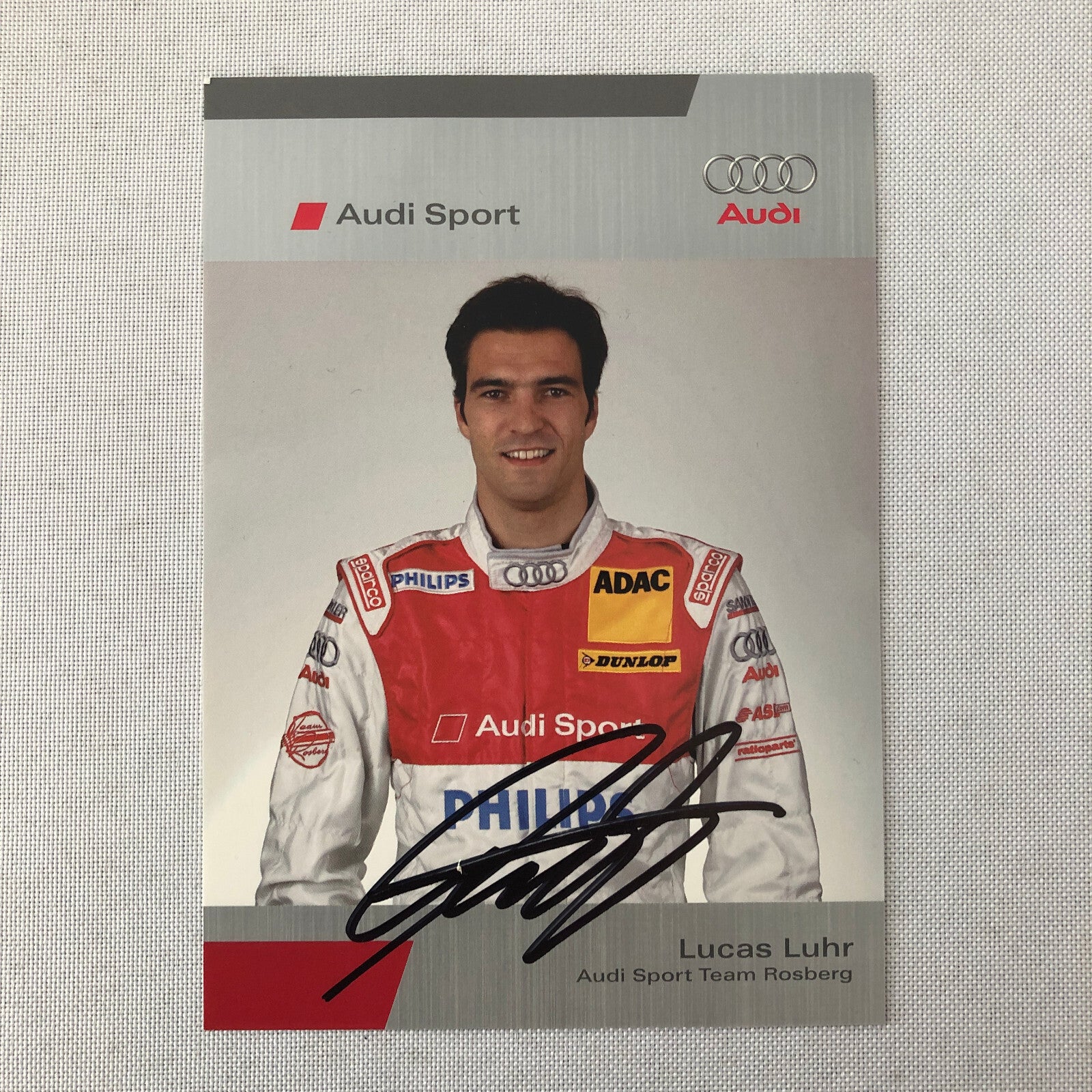 Audi Sport Racing Team Rosberg Lucas Luhr SIGNED Autograhed Card