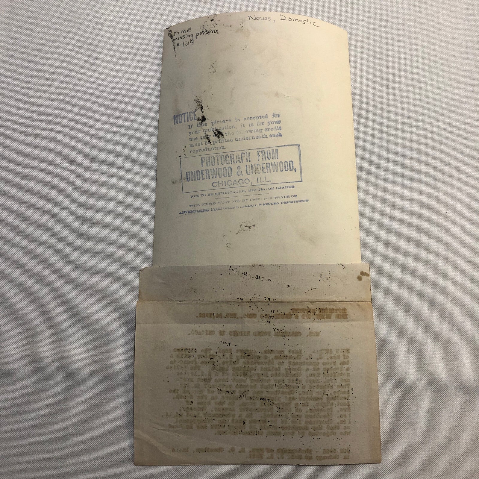 Press Photo Photograph Missing Woman Located 1922 News Photo Portrait