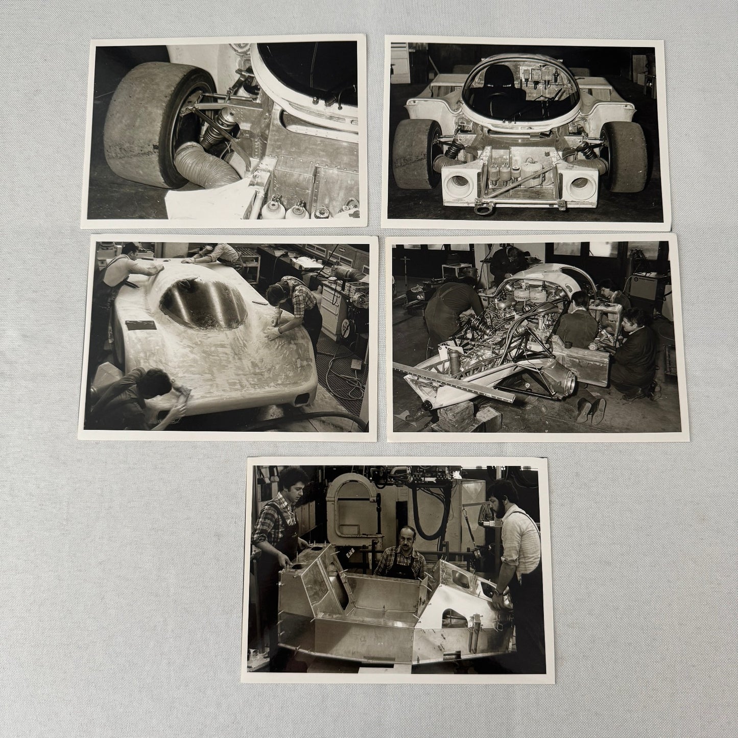 Porsche 956 Racing Car Photo Photograph Print Lot 5x Vintage