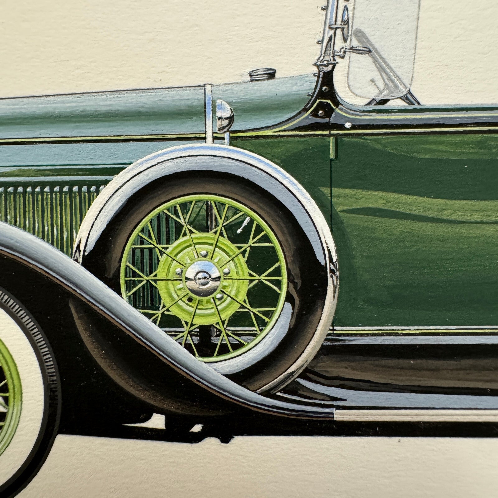 1930 Ford Model A Roadster Car Illustration Art Drawing Hand Drawn Robert Preis