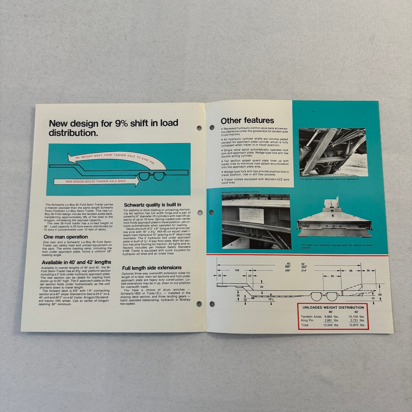 Schwartz Manufacturing Truck Semi Trailer Sales Brochure Catalog Lo-Boy Bi-Fold