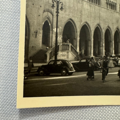 Vintage Photograph Photo Print Automobile People Building European Street Scene