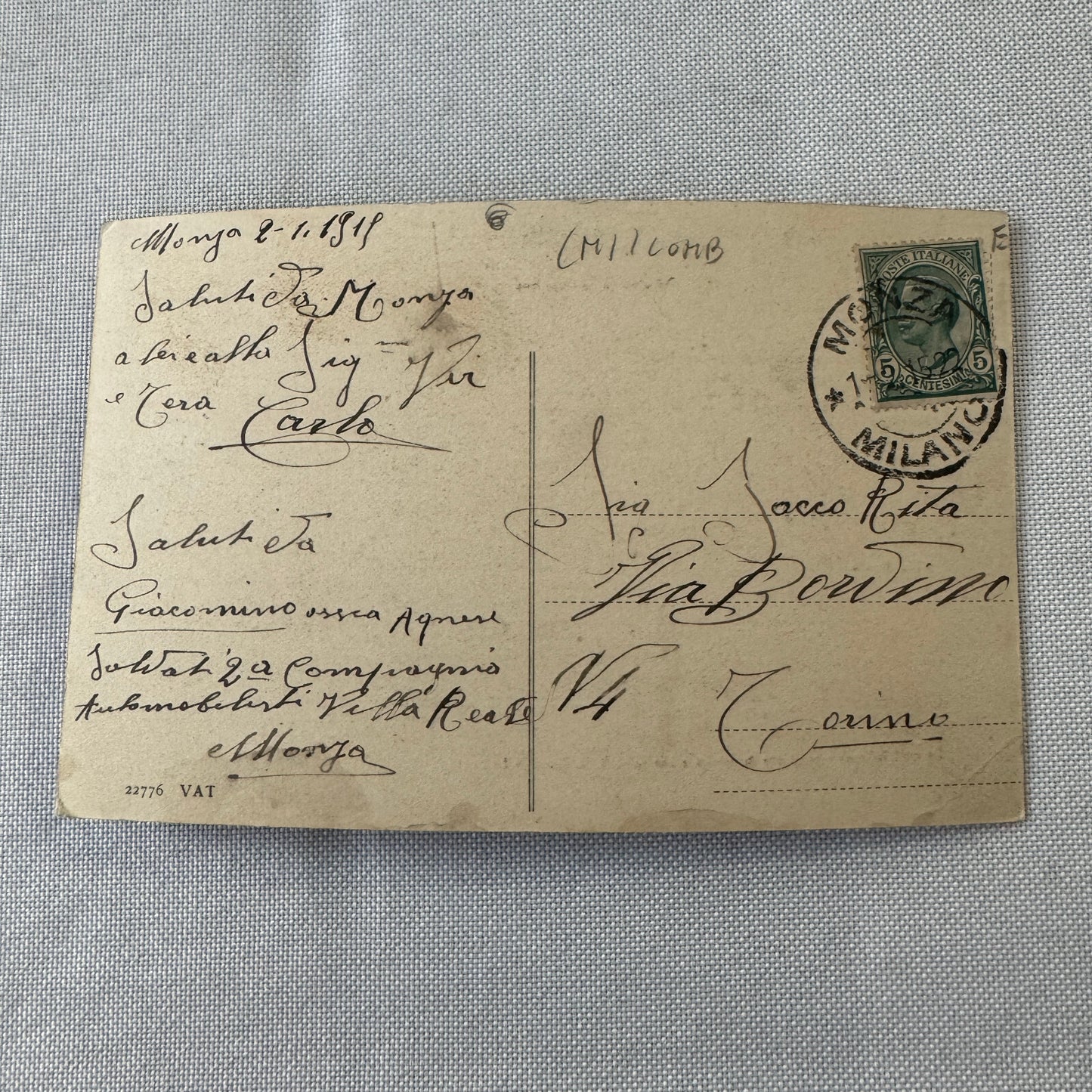 Vintage Monza Italy Postcard Post Card Italian Monza Race Track Circuit Racing