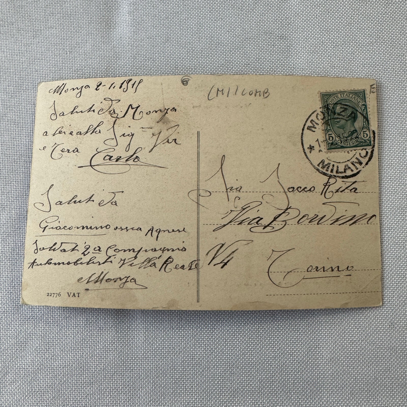 Vintage Monza Italy Postcard Post Card Italian Monza Race Track Circuit Racing