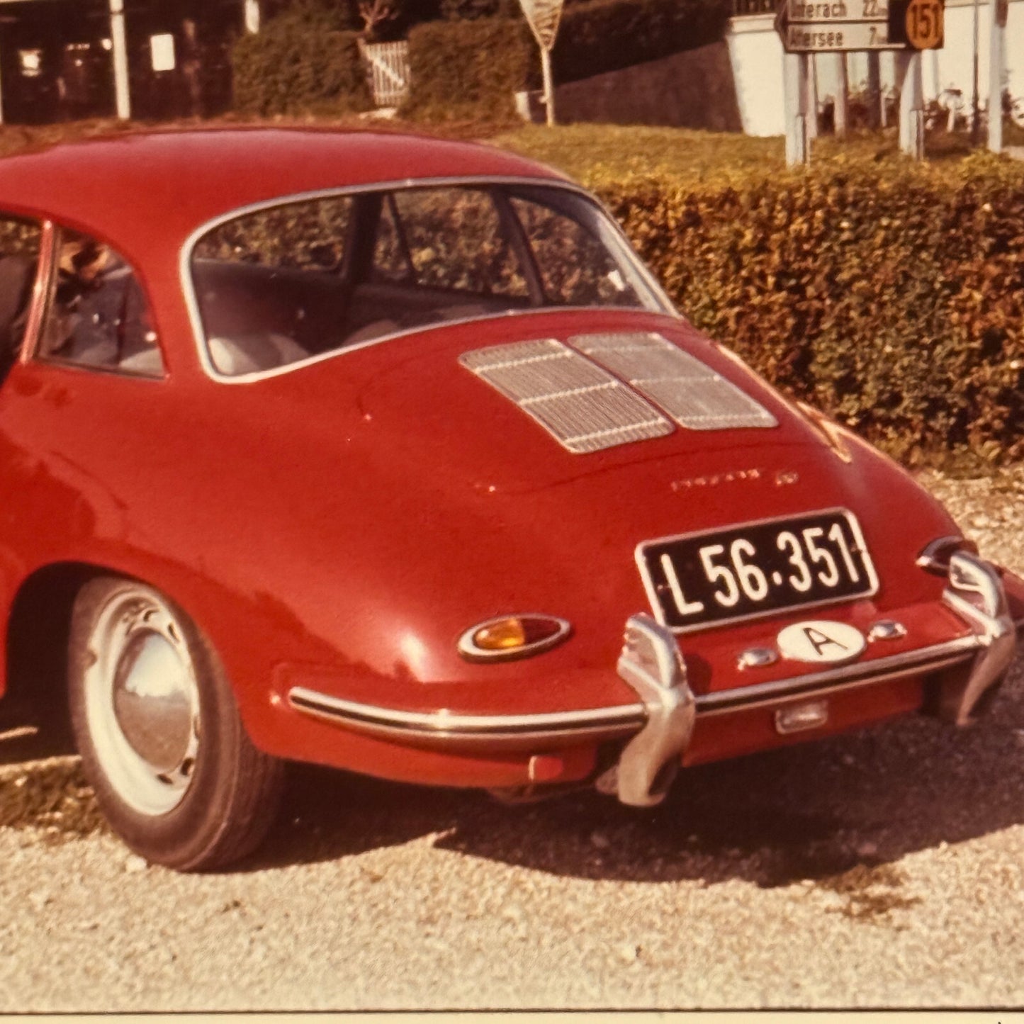 Vintage Photo Photograph Snapshot Porsche 356 Car Man