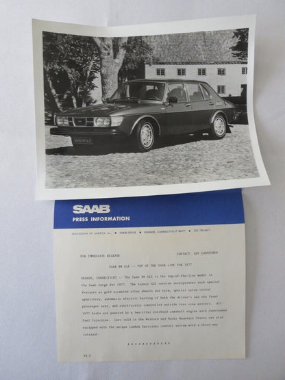 1977 Saab Press Kit Brochure w/ Photos 99 EMS 99 GLE 99 GL 2 4 5 Door 