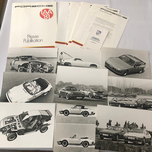 1981 1982 Porsche Press Kit w/ Photos 944 928 924 911SC 911 Turbo + GERMAN TEXT