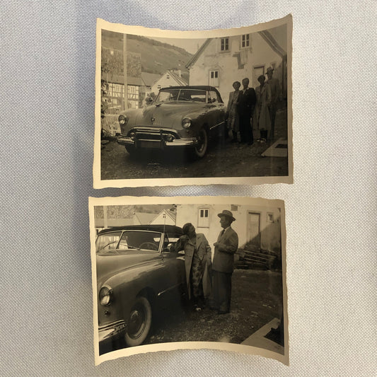Vintage Car Automobile Photo Photograph Snapshot Lot of 2 Germany AL22SM2