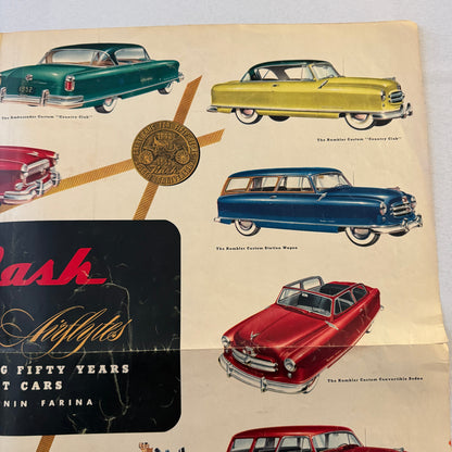 1952 Nash Car Sales Brochure Catalog Nash Ambassador Rambler Statesman
