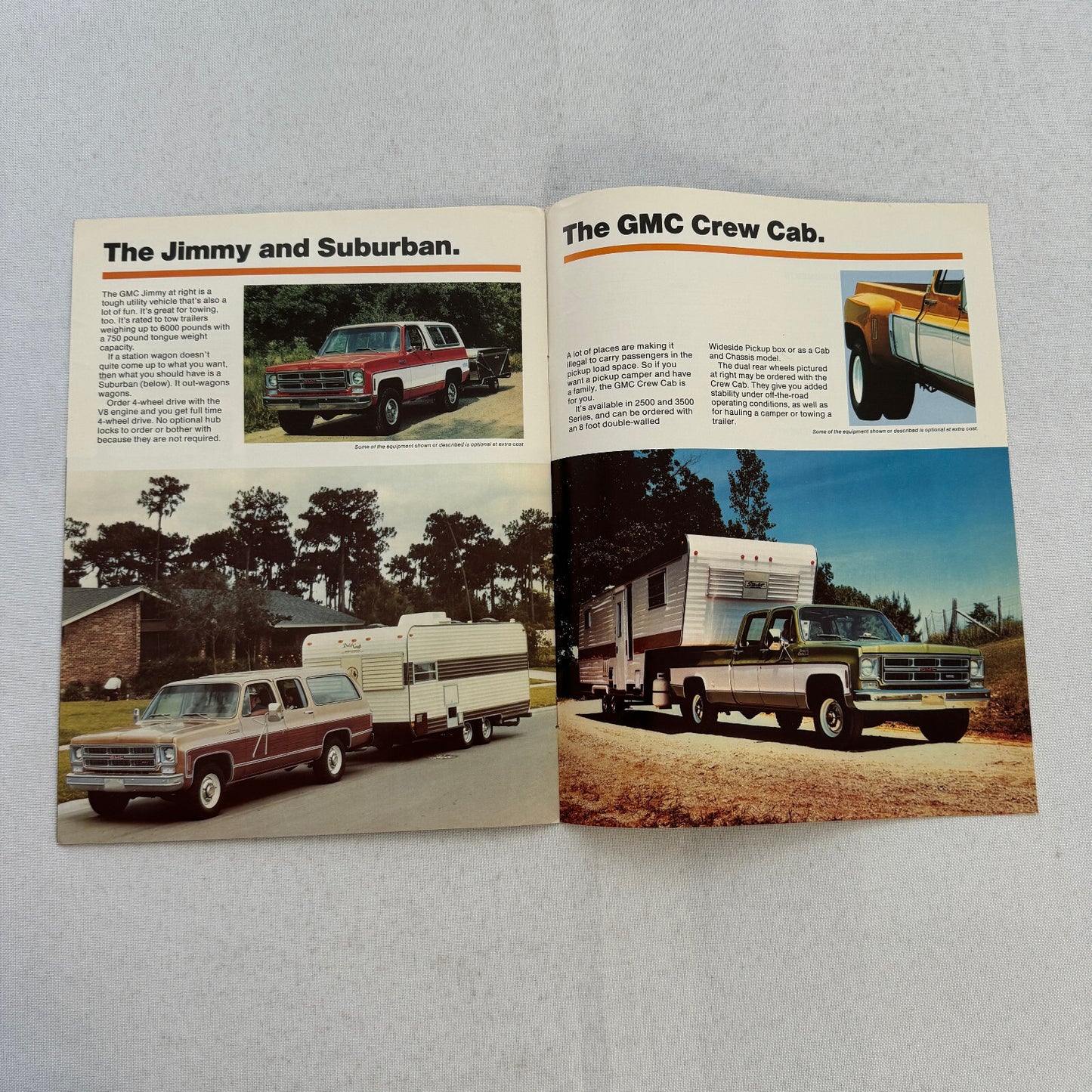 1975 GMC Recreational Vehicles Sales Brochure Catalog Pickup Suburban Jimmy RV