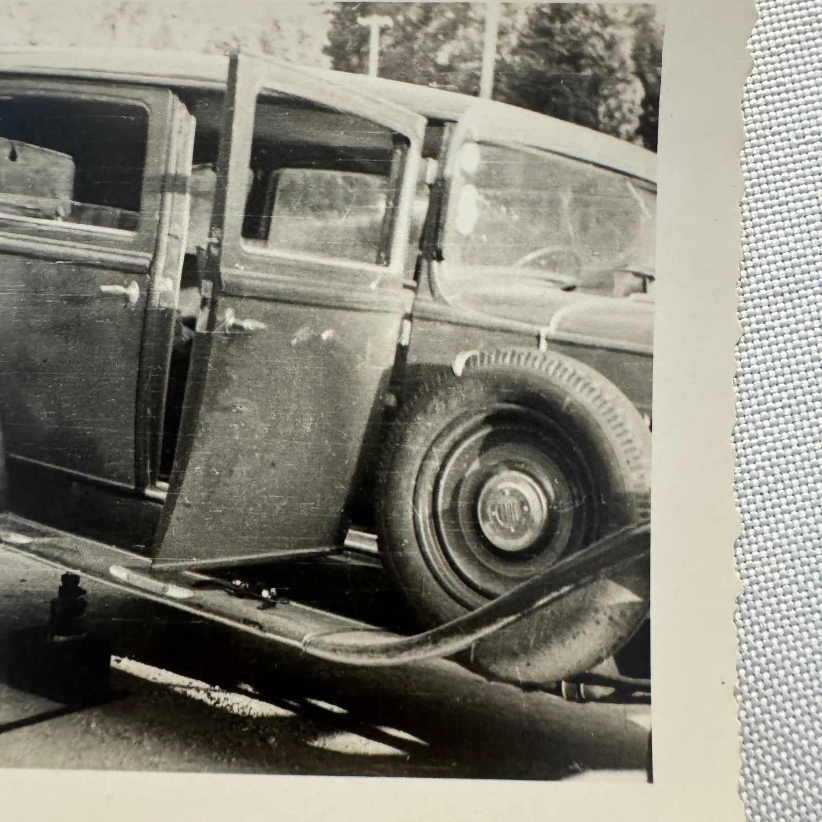 Vintage Photograph Photo Print Men Working on Early Car Automobile