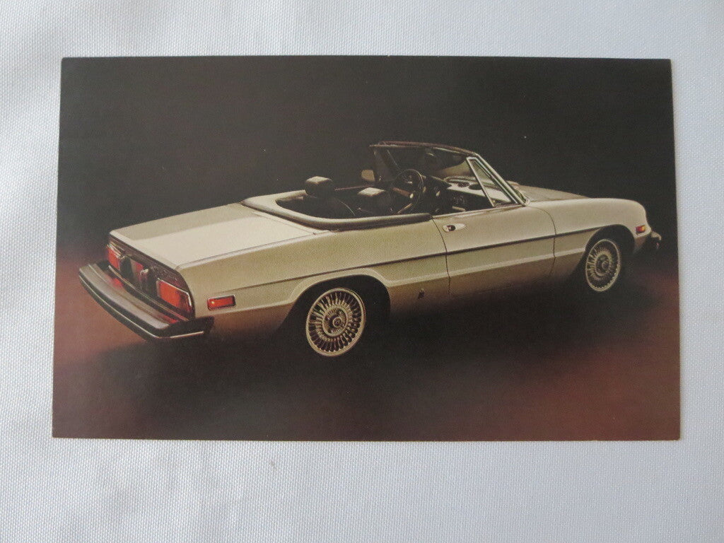 1981 1982 Alfa Romeo Spider Veloce 2000 Postcard Post Card