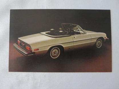 1981 1982 Alfa Romeo Spider Veloce 2000 Postcard Post Card