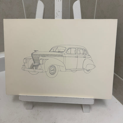 1938 Graham Six Sedan Automobile Car Illustration Art Drawing Hand Drawn