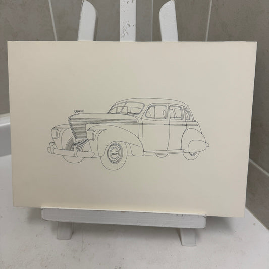 1938 Graham Six Sedan Automobile Car Illustration Art Drawing Hand Drawn