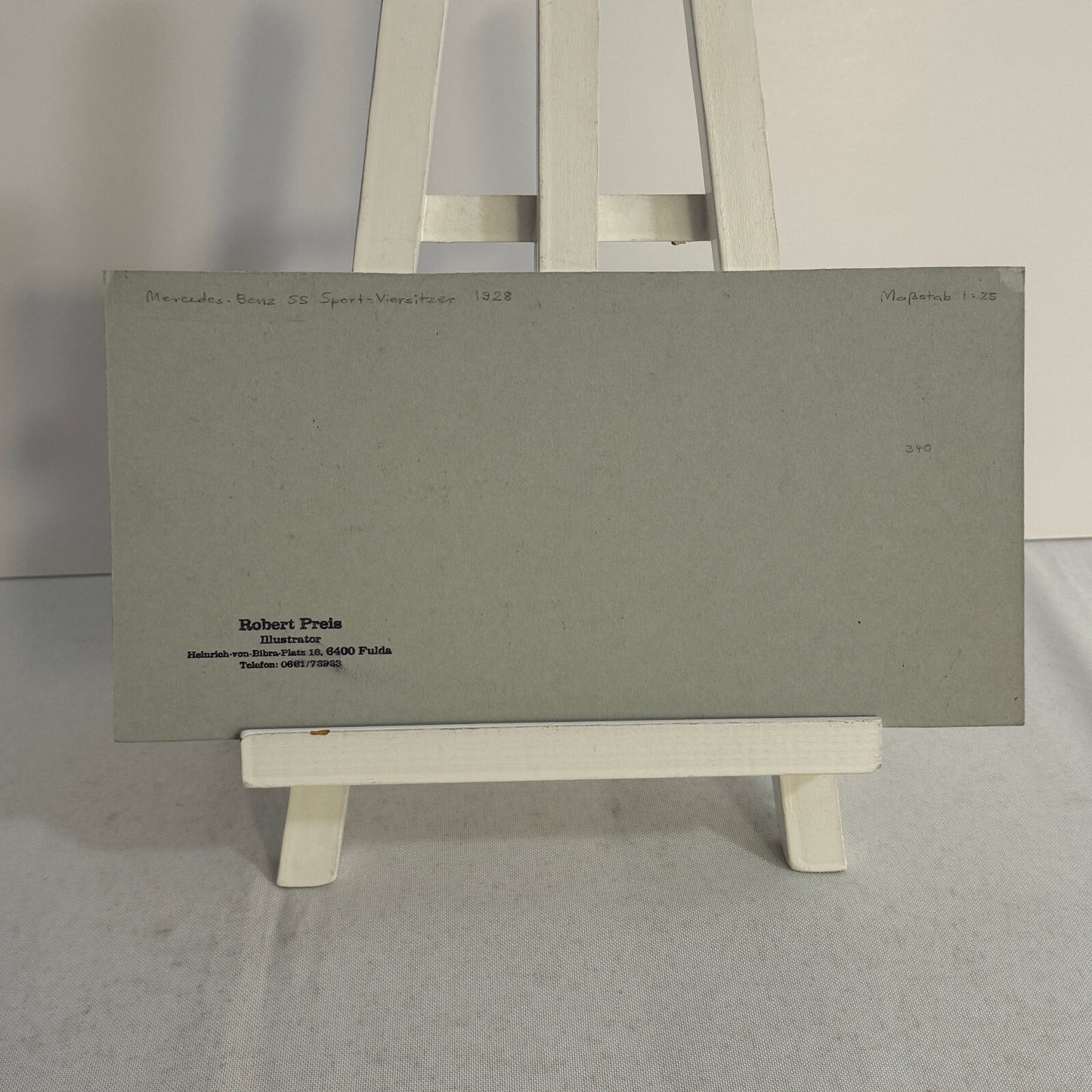 1928 Mercedes Benz SS Sport Versitzer Car Illustration Hand Drawn Art Vintage