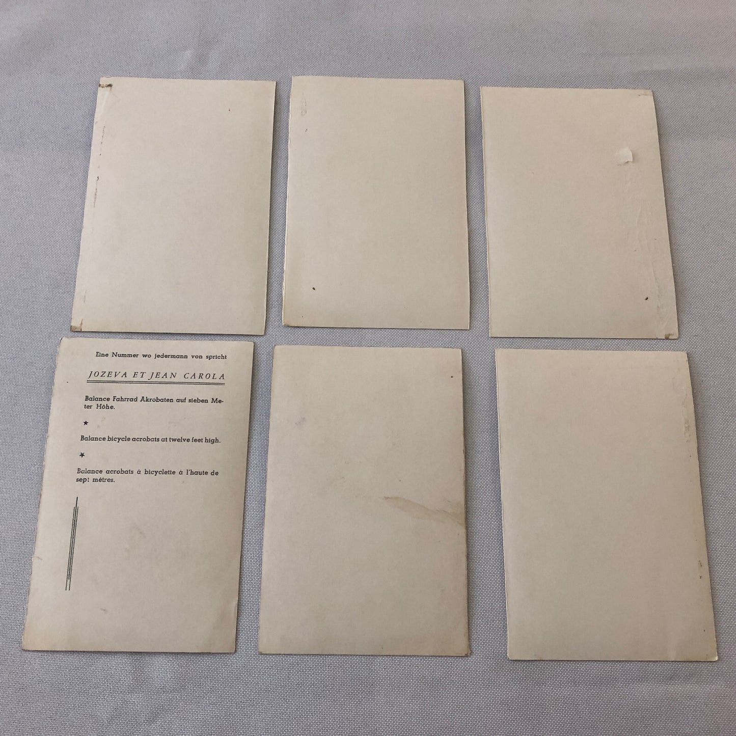 Circus Performer with Bicycle Balancing Act Postcard Post Card Lot of 6x