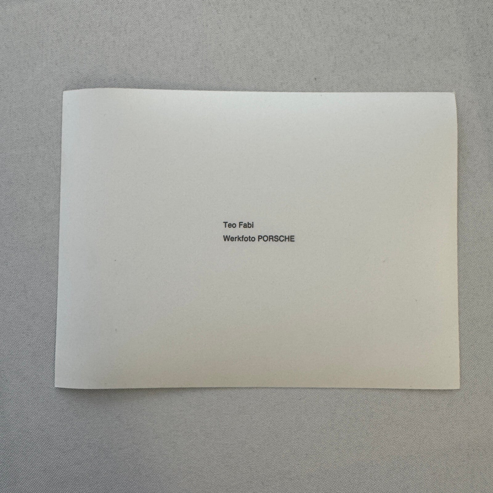 Porsche Racing Driver Teo Fabi Factory Press Photo Photograph