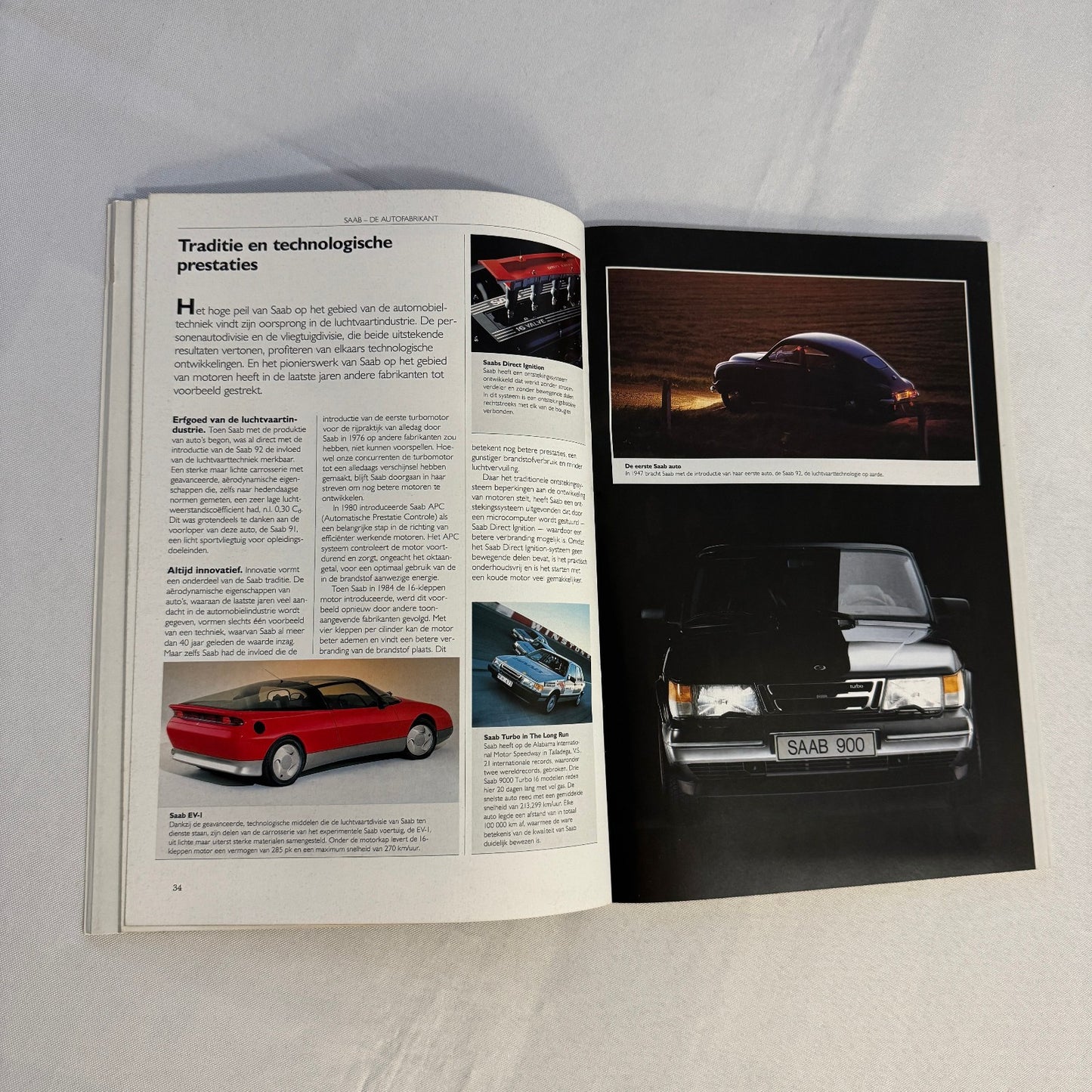 Vintage Saab 900 Car Sales Brochure Catalog 900 Cabriolet 900 Turbo 16S DUTCH