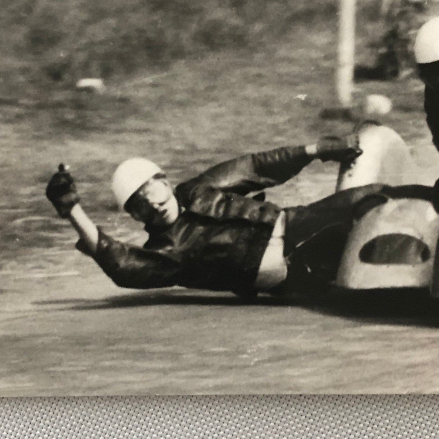 Vintage Motorcycle Sidecar Racing Photo photograph Print Side Car 1956