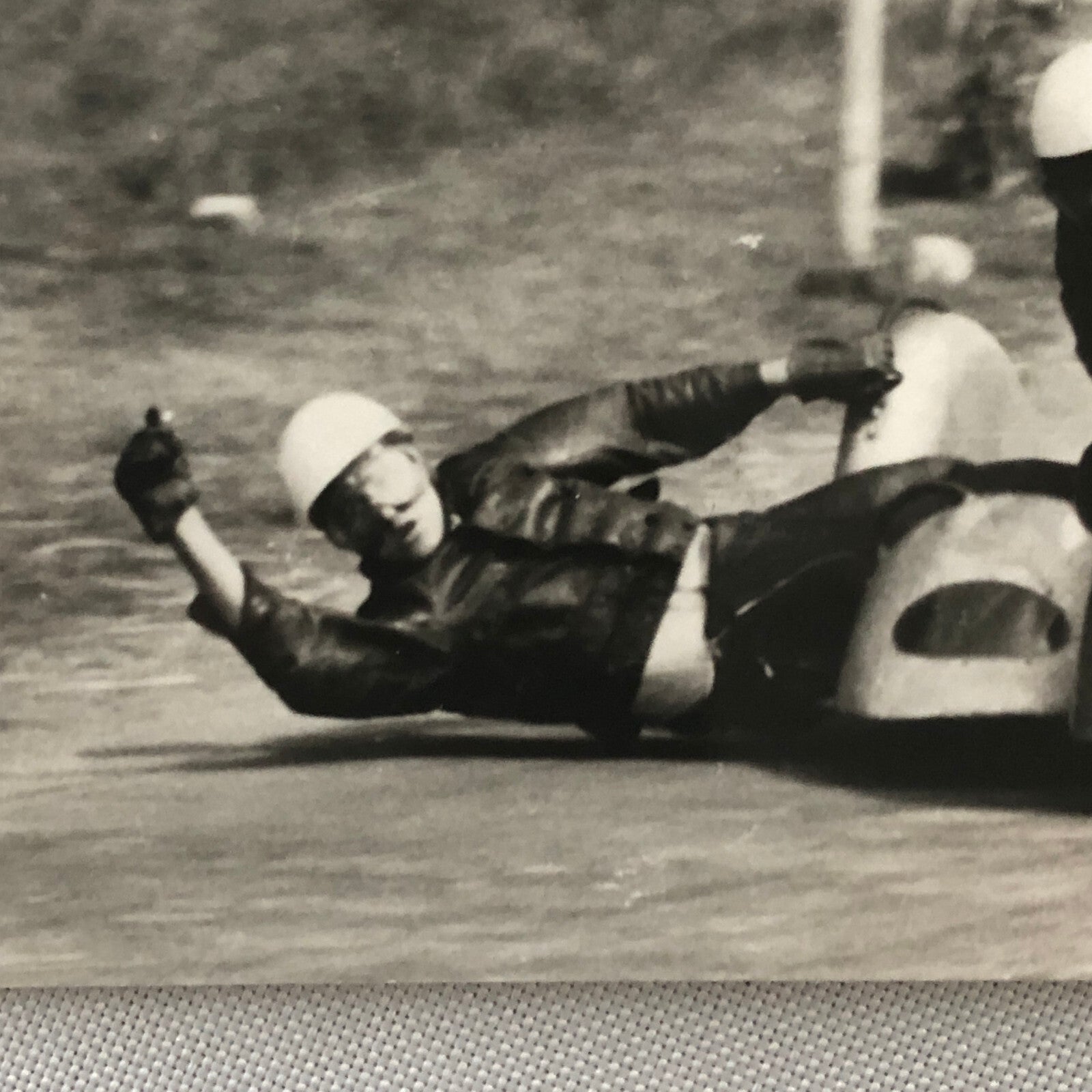 Vintage Motorcycle Sidecar Racing Photo photograph Print Side Car 1956