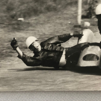 Vintage Motorcycle Sidecar Racing Photo photograph Print Side Car 1956