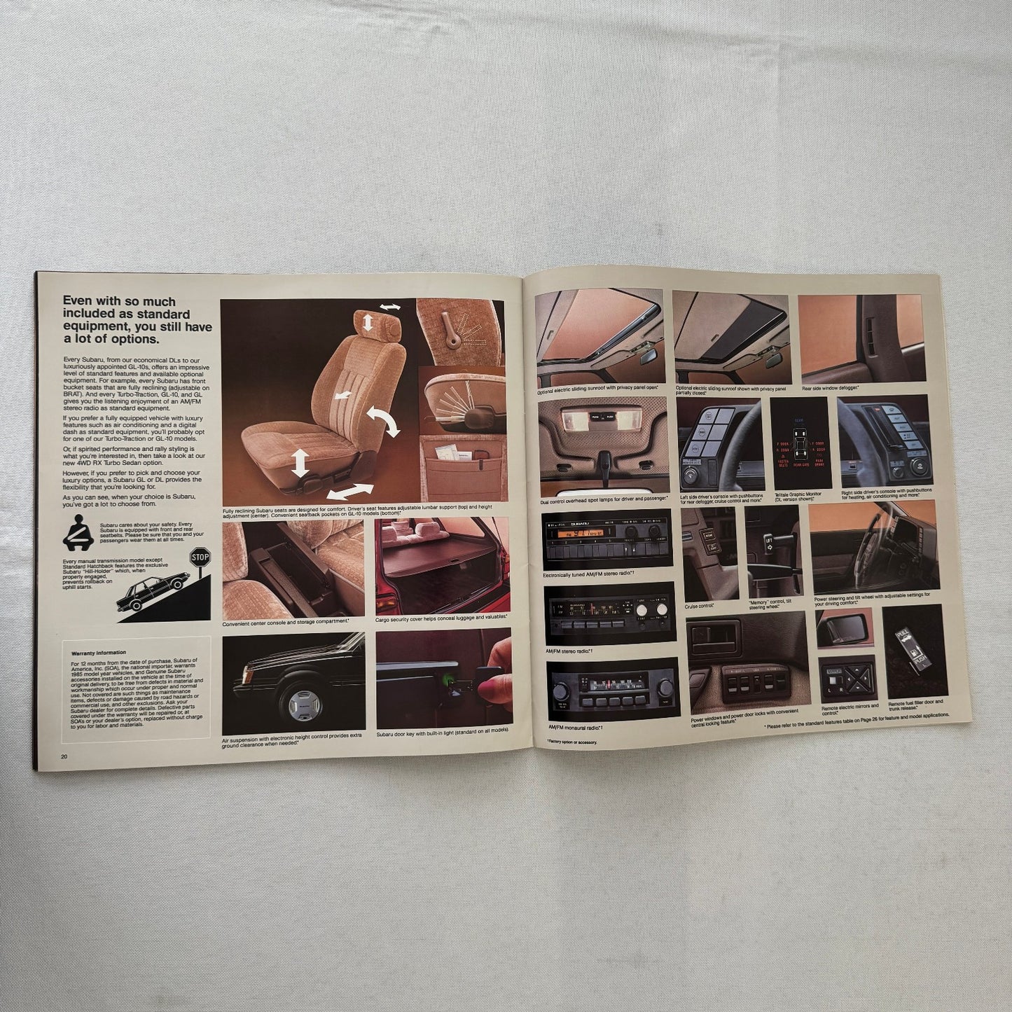 1985 Subaru Car Sales Brochure Catalog Advertising Turbo GL STD DL Wagon Brat +